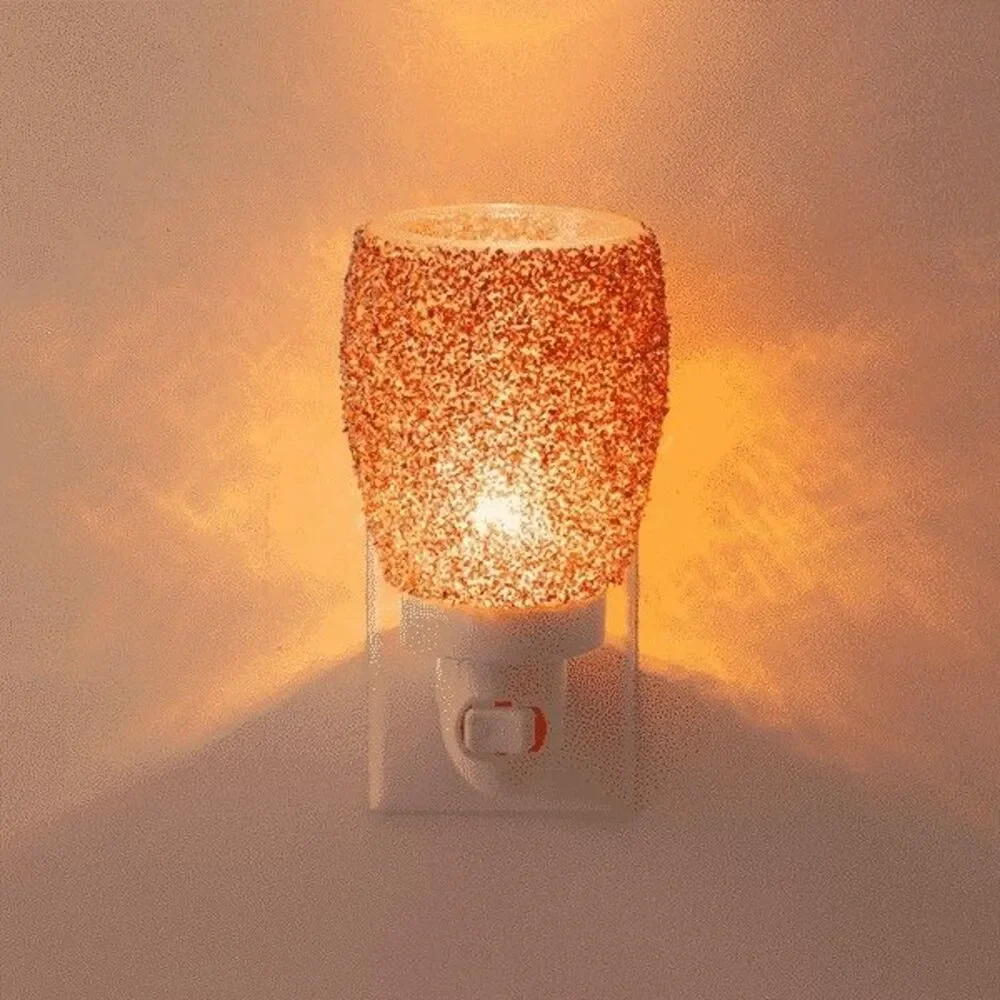 SCENTSY Mini Warmer GLITTER ROSE GOLD NEW IN BOX  Wall Plug in Nightlight Warmer
